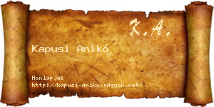 Kapusi Anikó névjegykártya